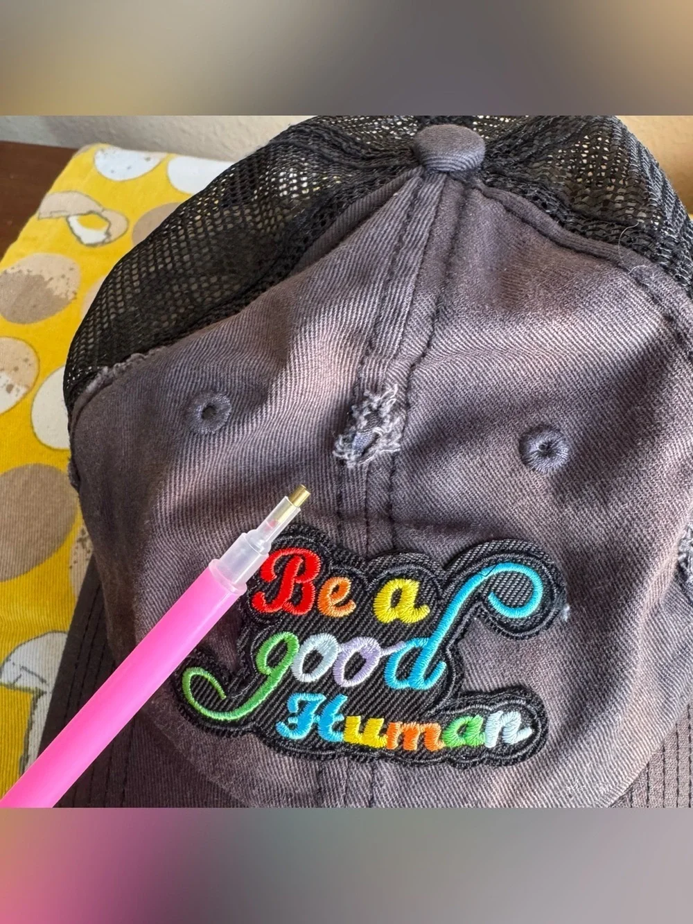 Sportsman Be a Good Human distressed baseball hat